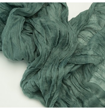 Chemin de table gaze de coton 90 x 300 cm olive